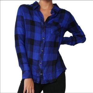 Rails Plaid Blue/Black shirt XS